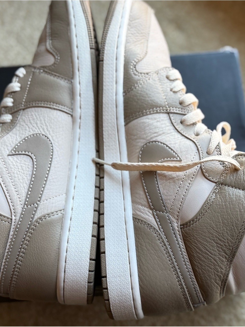 Men’s size 10 Jordan 1’s in Light Taupe and Cream
